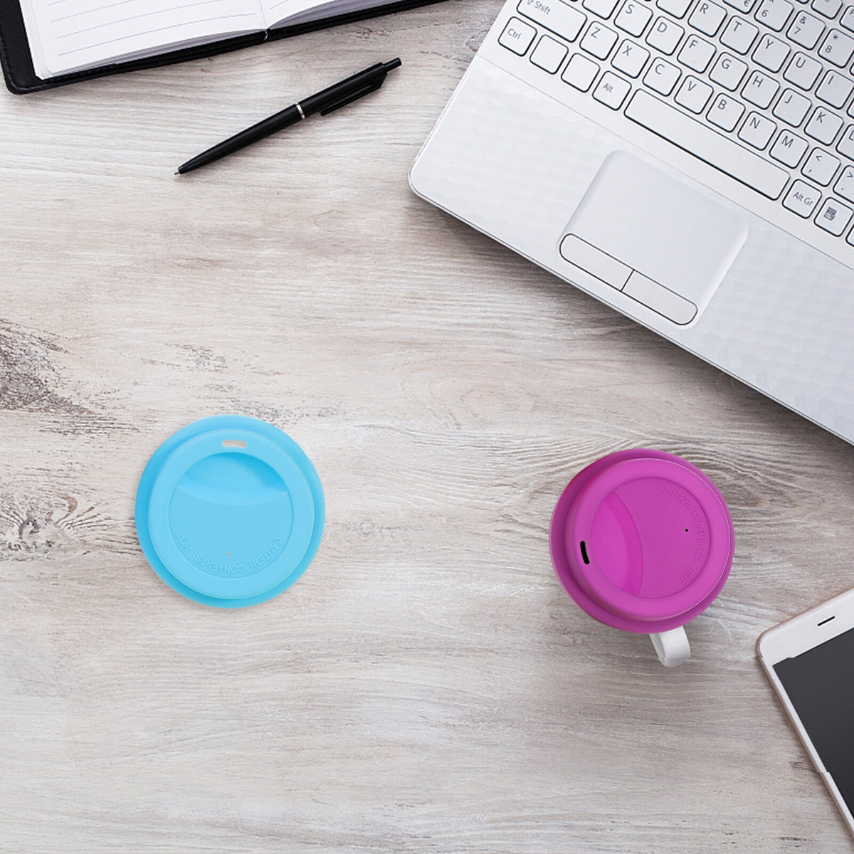 Silicone Cup Lids in Assorted Colours, Six Dust Covers for Mugs and Tumblers - Image 5