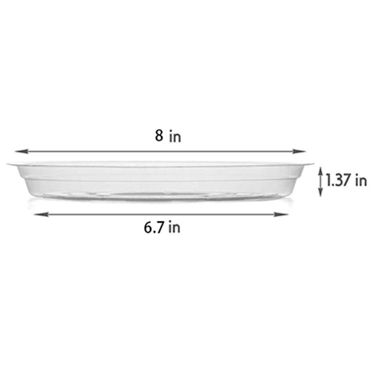 Clear Round Plant Saucers in Thick Plastic, Five 8-Inch Drip Trays - Image 5