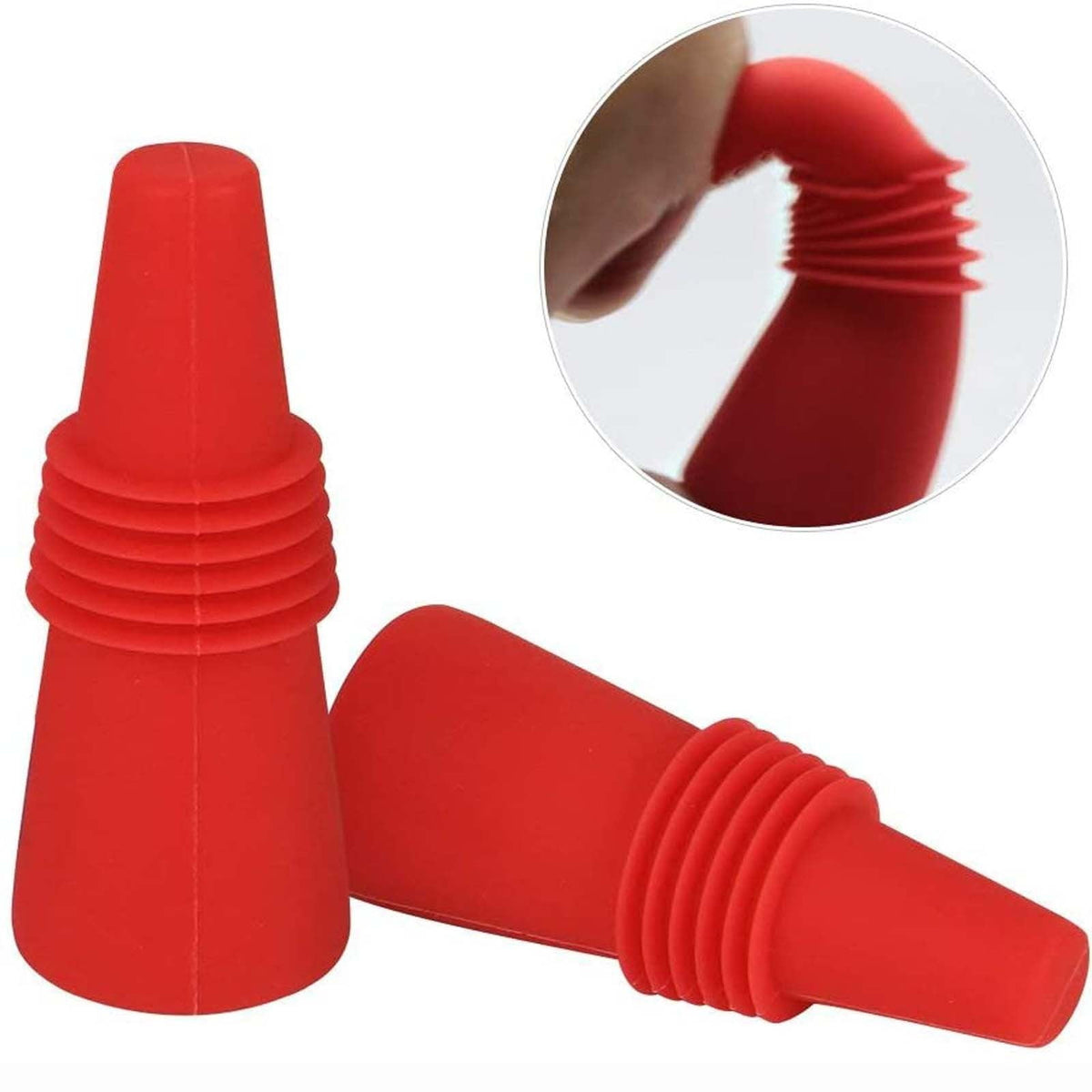 Bottle Stoppers with Stainless Cores, Five Colourful Silicone Seals, 2.5 x 1 in - Image 6