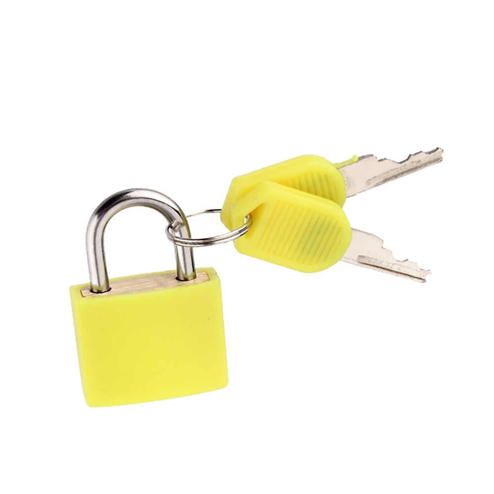 Small Keyed Padlock with Two Keys for Luggage and Lockers, Black Metal Mini Lock - Image 5
