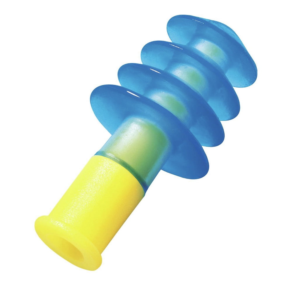 Corded Foam Earplugs Rated 27 dB, 100 Pairs in Blue and White, Regular Size - Image 4