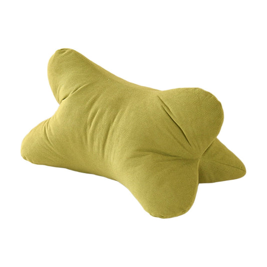 Bone-Shaped Support Pillow in Green Polyester, 21.65 in Rest Cushion for Car and Desk