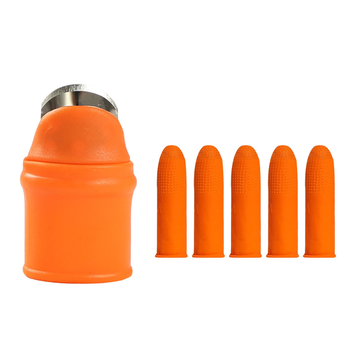 Silicone Thumb and Finger Picking Set with Stainless Blades for Fruit and Herbs