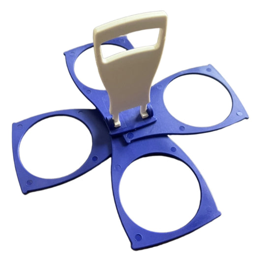 Collapsible Beverage Caddy in Blue, Folds Flat and Holds Three or Four Cups
