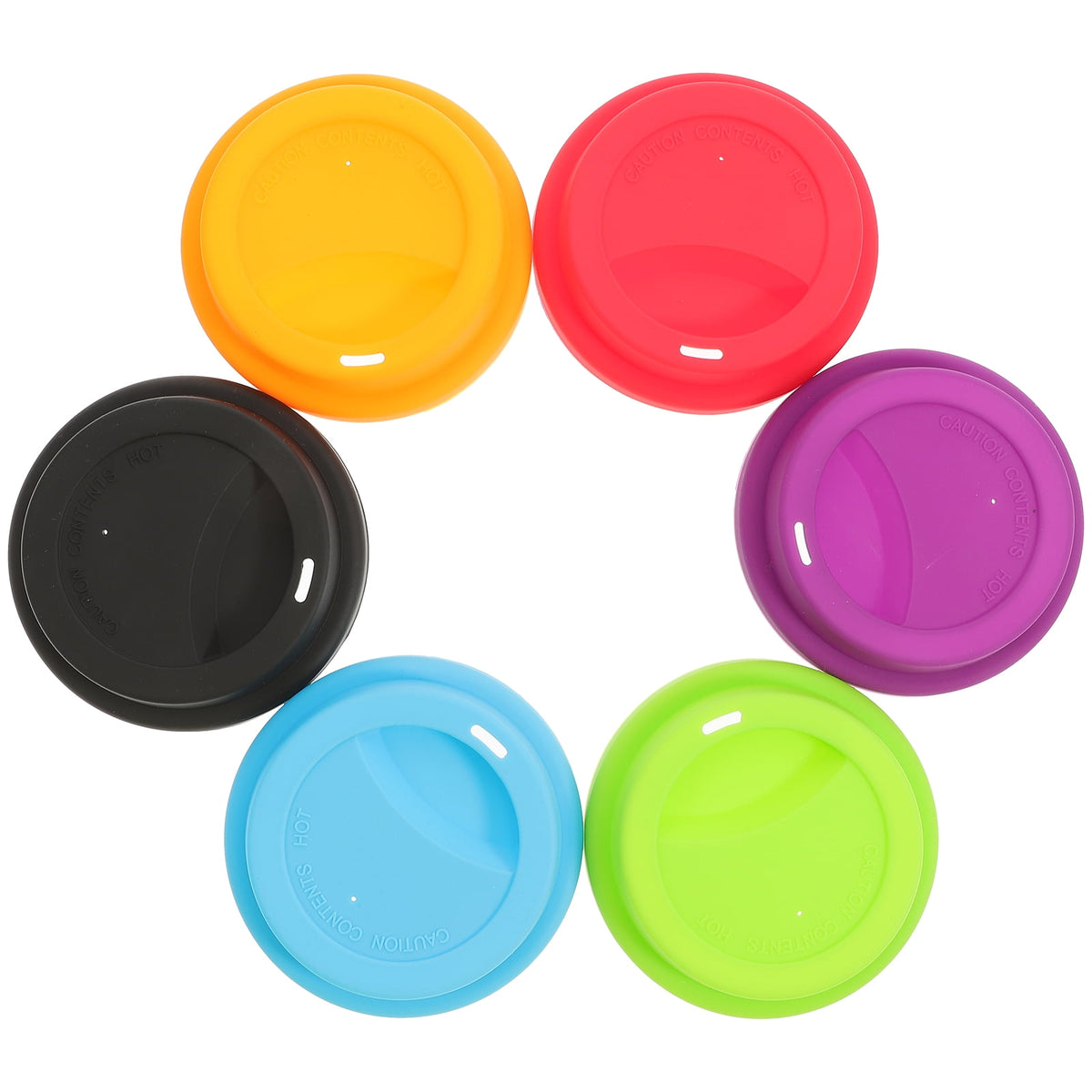 Silicone Cup Lids in Assorted Colours, Six Dust Covers for Mugs and Tumblers