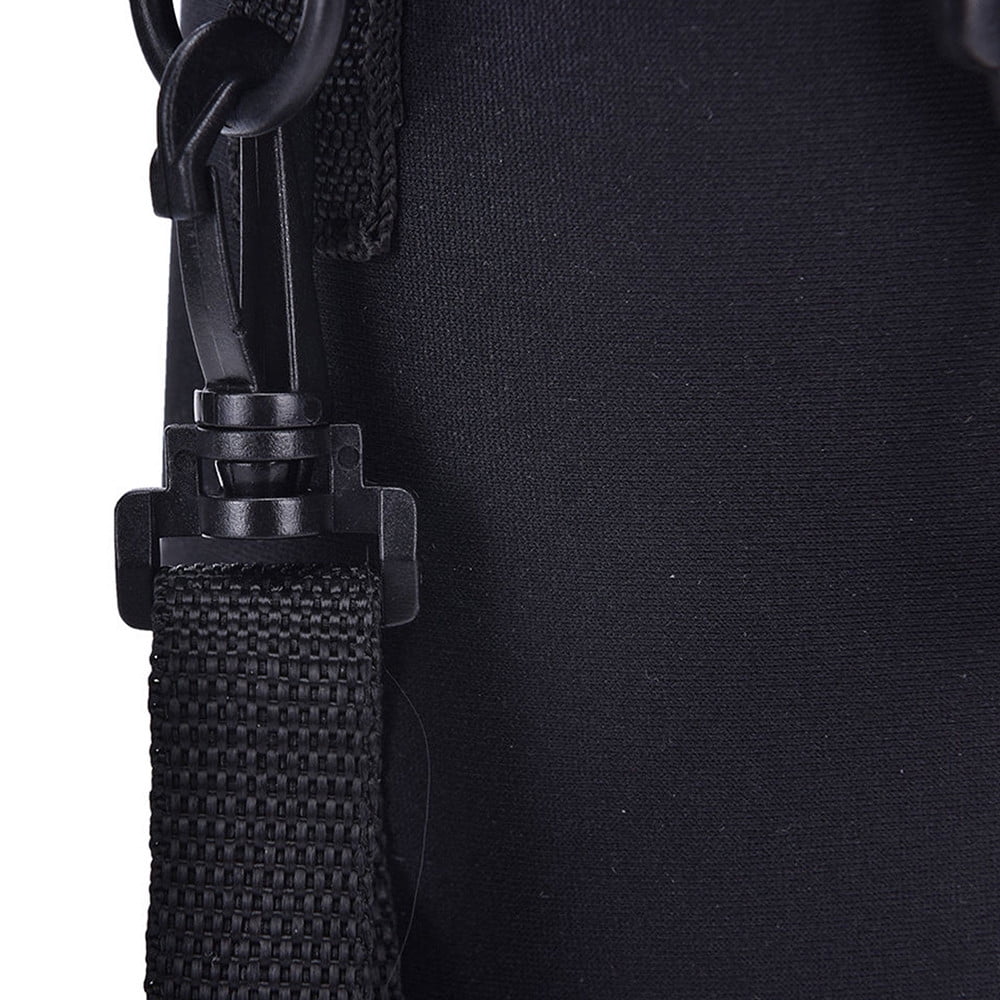 Insulated Bottle Carrier Sling with Shoulder Strap and Clip Hook, Black - Image 4