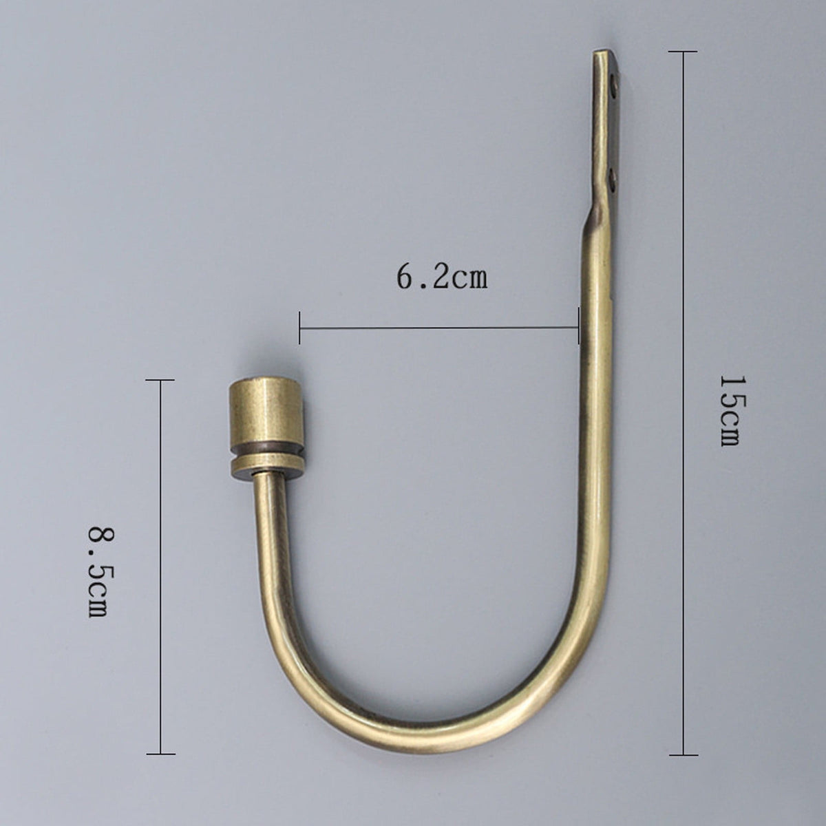Wall-Mounted Curtain Holdbacks in Gold Alloy, Pair of Decorative Drapery Hooks - Image 3