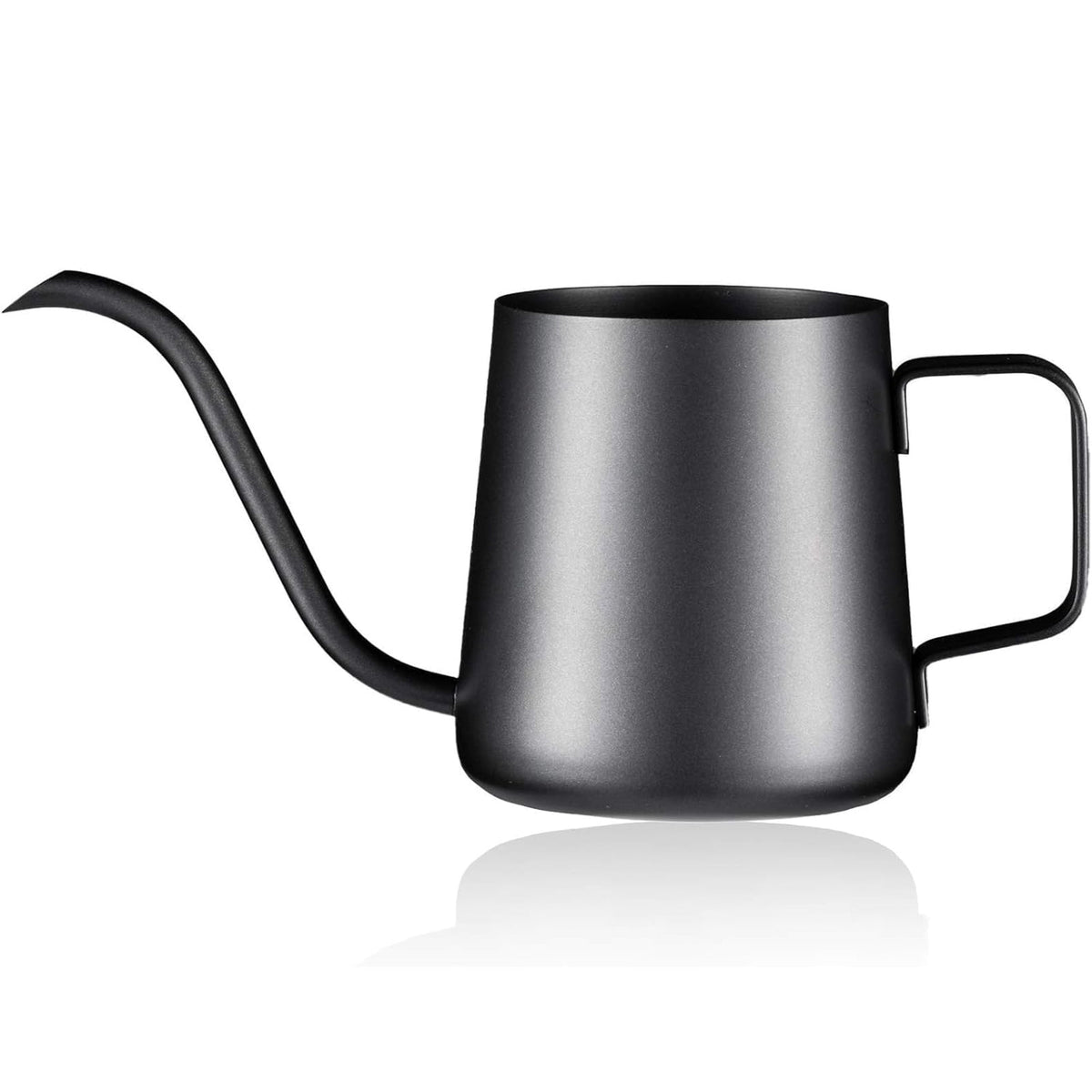 Long-Spout Watering Can in Stainless Steel, 12 oz Indoor Plant Pourer in Black