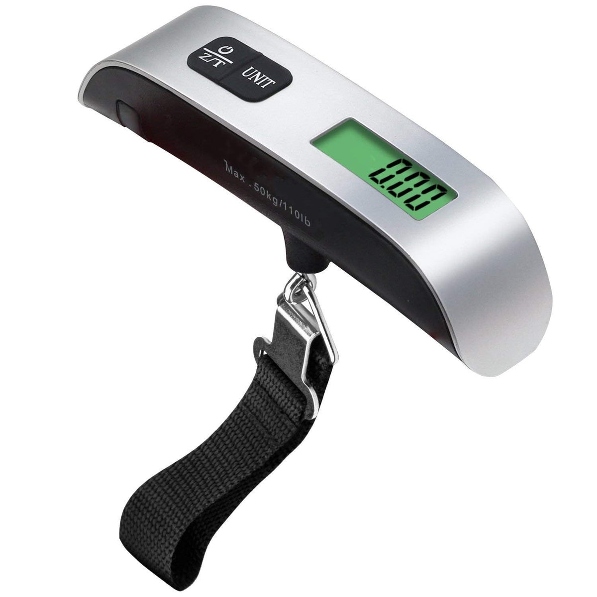 Digital Hanging Luggage Scale with Backlit Display and Tare, 110 lb Capacity