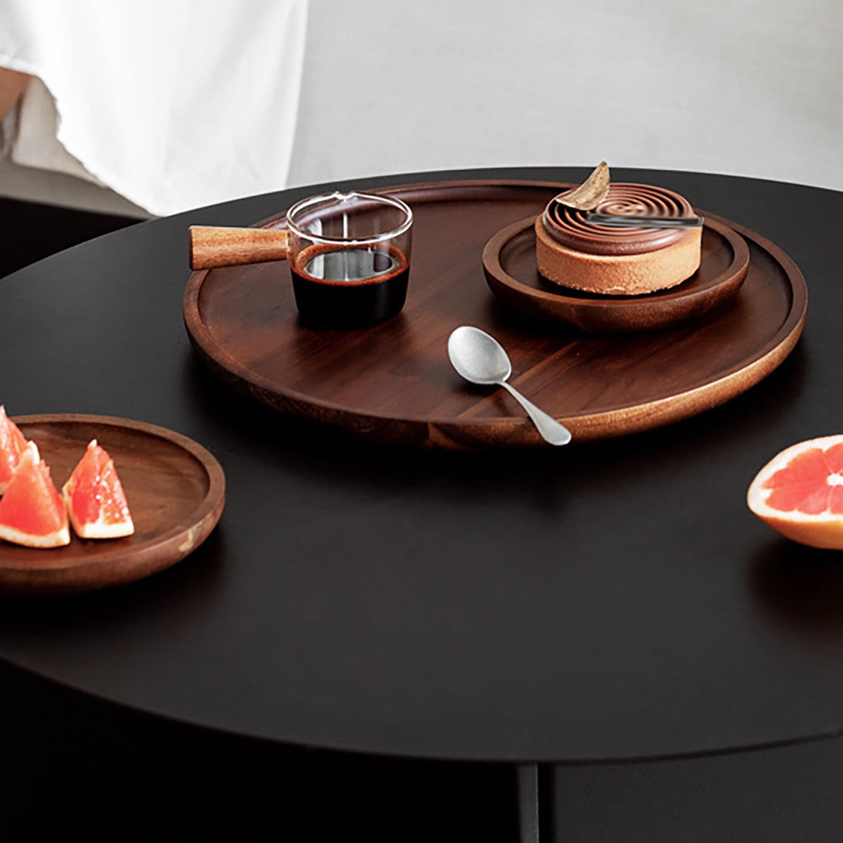 Round Walnut Serving Tray, 5.1 in Wooden Dish for Counter and Coffee Table - Image 6
