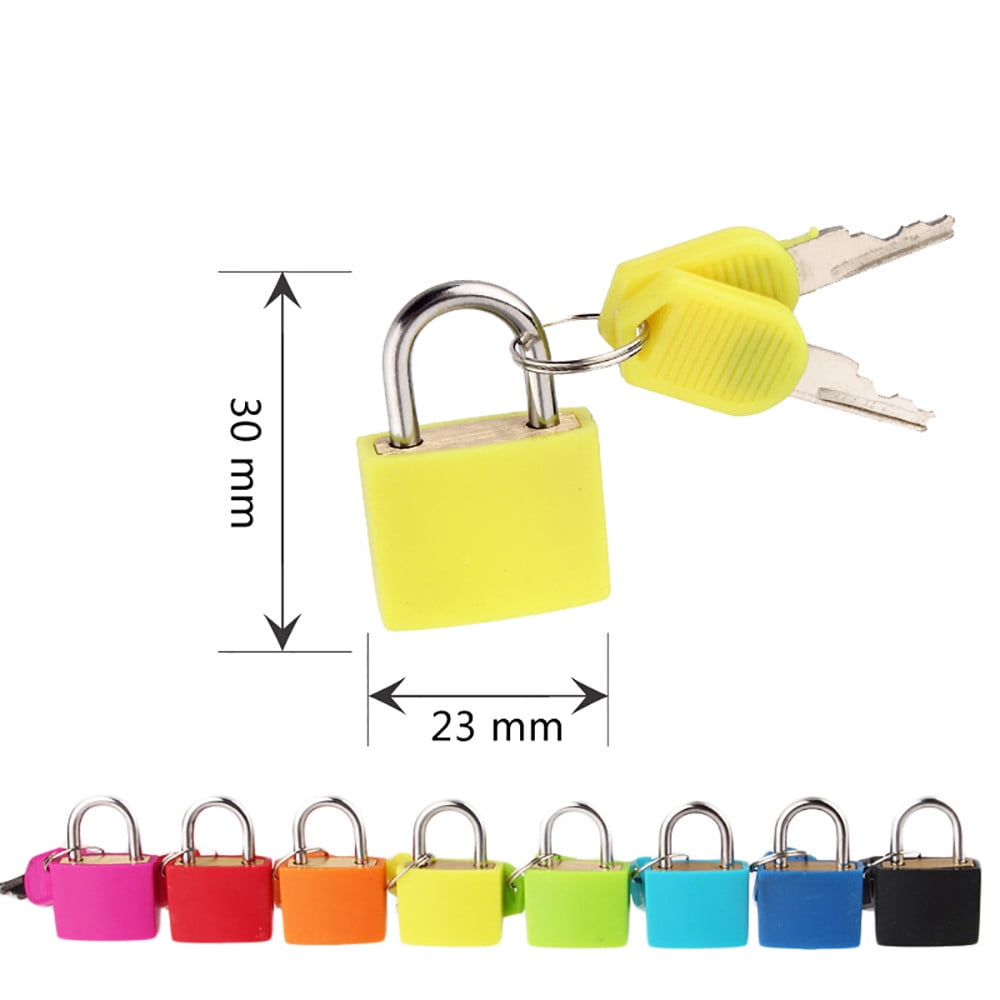 Small Keyed Padlock with Two Keys for Luggage and Lockers, Black Metal Mini Lock - Image 4
