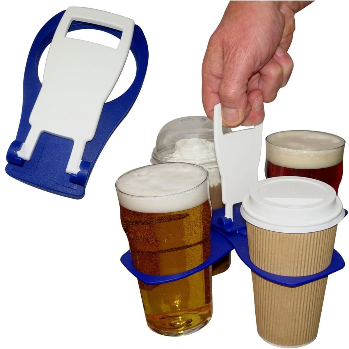 Folding Drink Carrier with Built-In Handle, Holds Two to Four Cups - Image 6