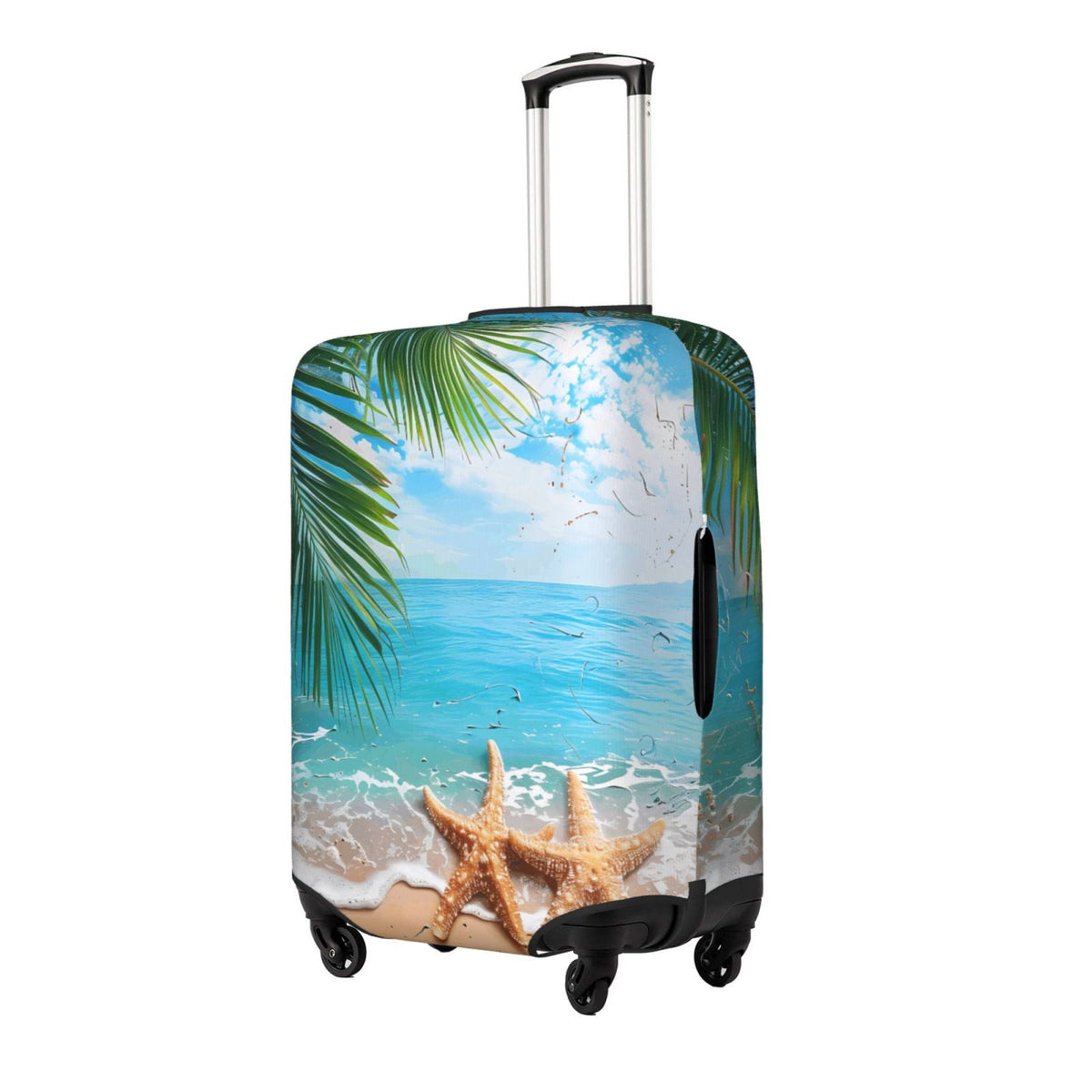 Stretch Suitcase Cover with Handle Opening and Side Zipper, Extra Large Palm Print - Image 2