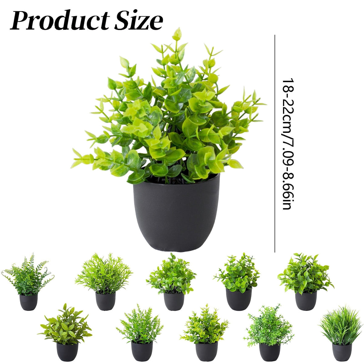 Faux Fern in a Small Black Pot, Artificial Tabletop Greenery for Shelf and Desk - Image 3