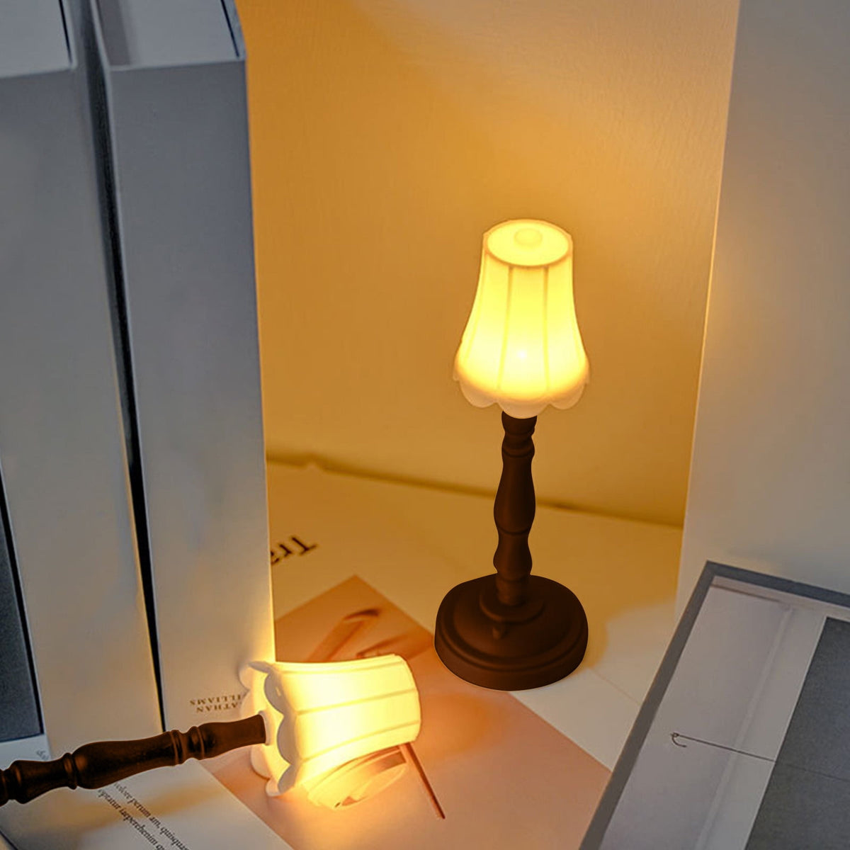 Small Bedside Table Lamp with Retro Farmhouse Styling for Nightstand and Desk - Image 5