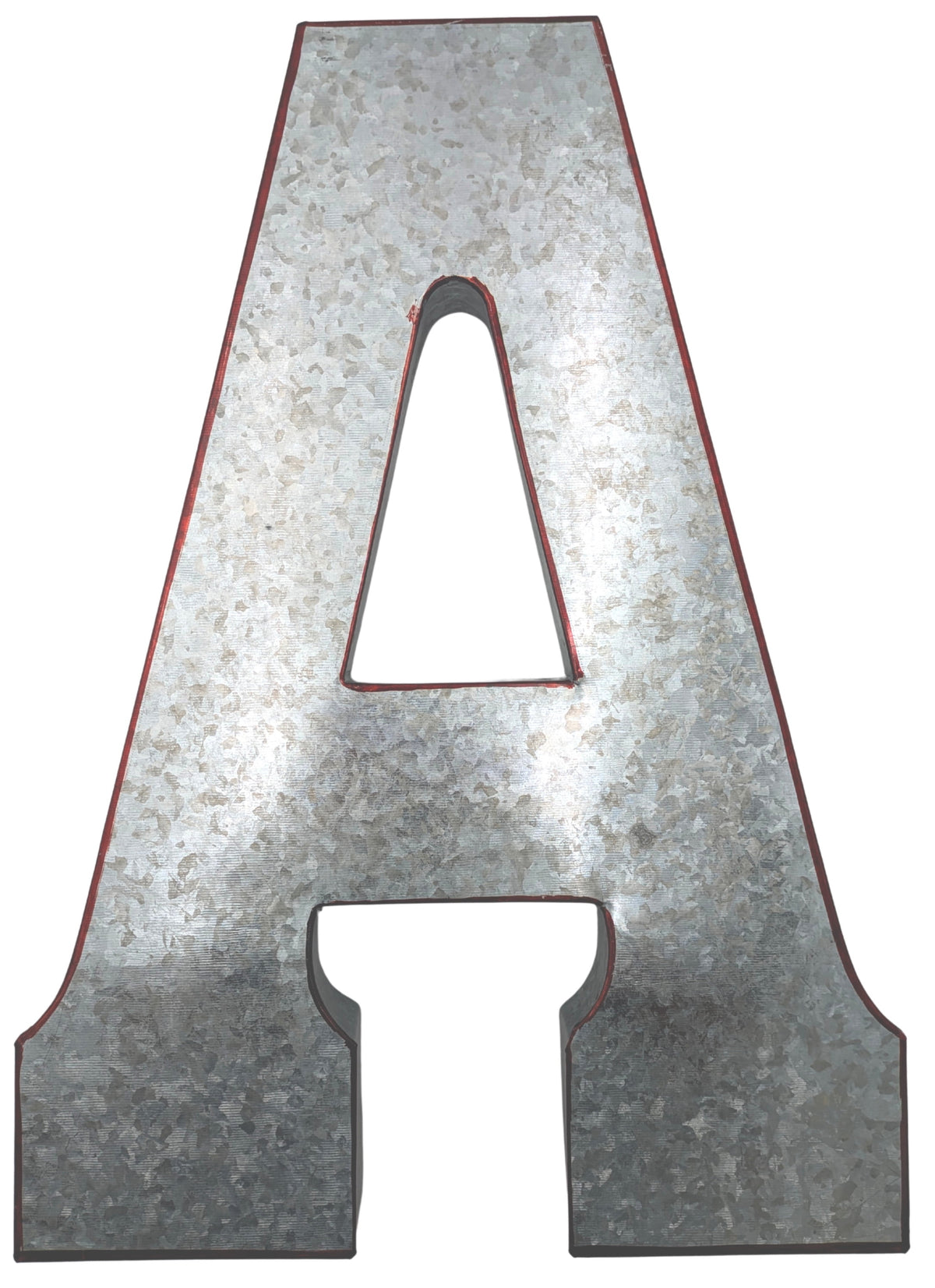 Galvanized Metal Letter A Wall Decor, 20.5 in Silver Panel with Rusted Edges - Image 4