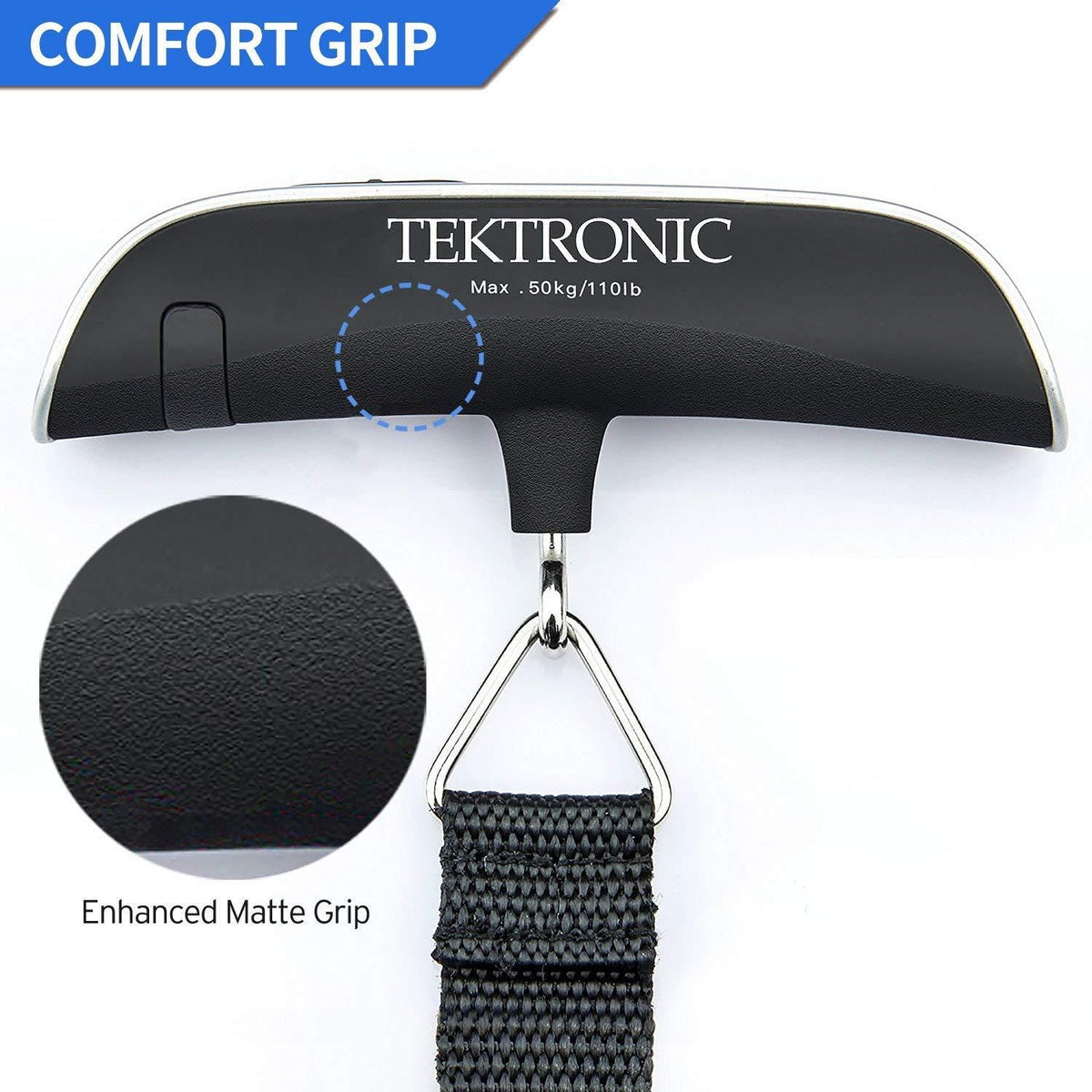 Digital Hanging Luggage Scale with Backlit Display and Tare, 110 lb Capacity - Image 5