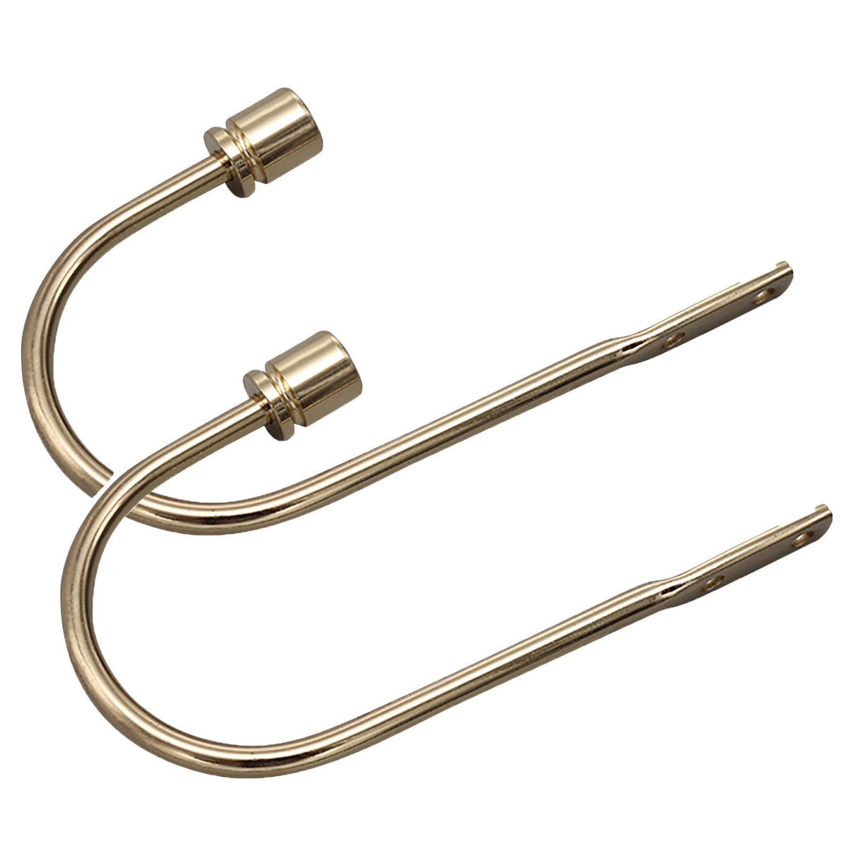 Wall-Mounted Curtain Holdbacks in Gold Alloy, Pair of Decorative Drapery Hooks
