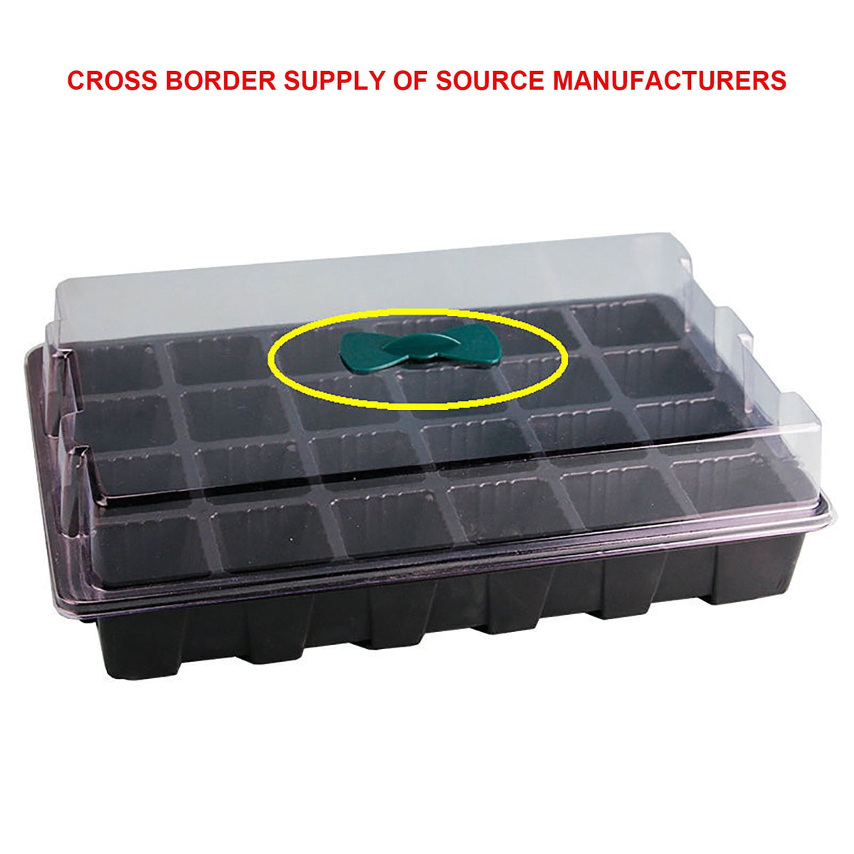 24-Cell Seed Starting Tray with Vented Dome and Drainage Base, Clear Plastic - Image 5
