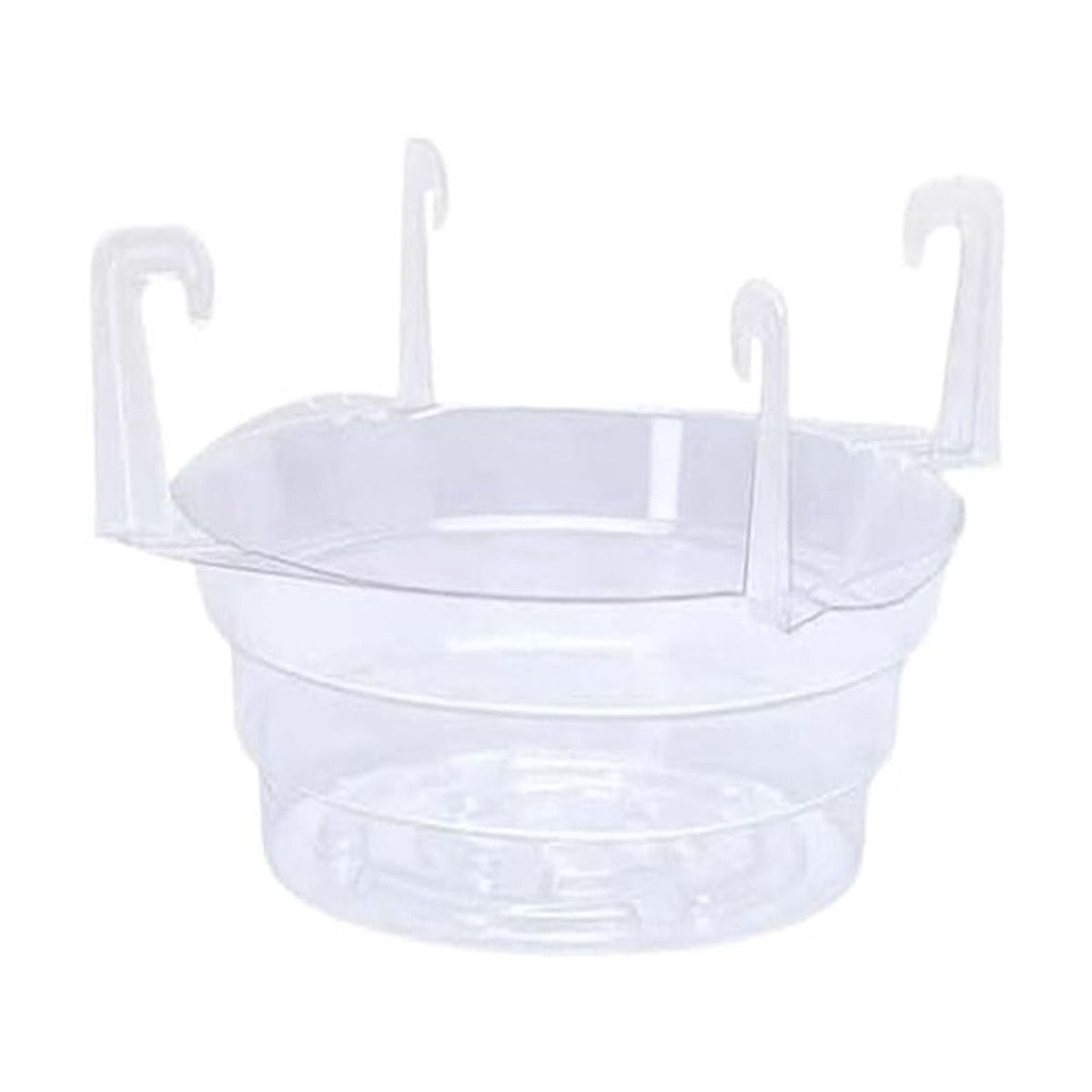 Clear Drip Tray for Hanging Baskets with Four Moulded Hooks, Fits 6 to 12 in Pots