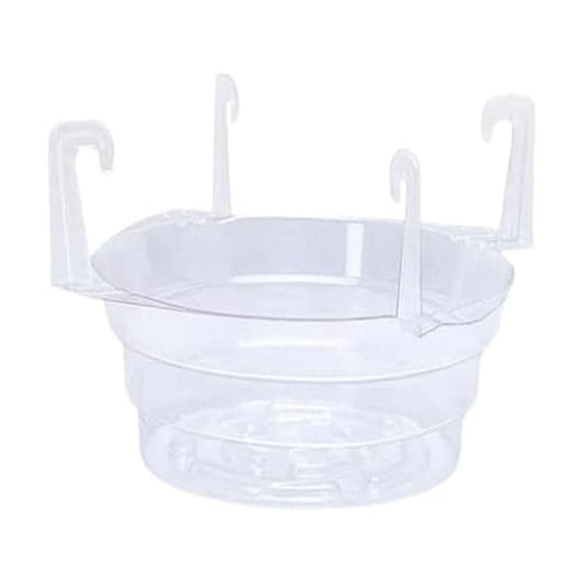 Clear Drip Tray for Hanging Baskets with Four Moulded Hooks, Fits 6 to 12 in Pots