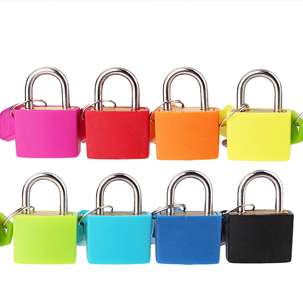 Small Keyed Padlock with Two Keys for Luggage and Lockers, Black Metal Mini Lock - Image 3