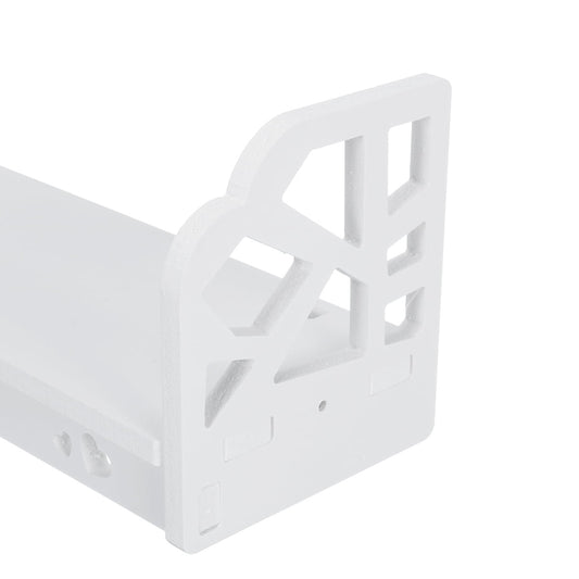Carved Floating Wall Shelves in White, Set of Three Moisture-Resistant Panels